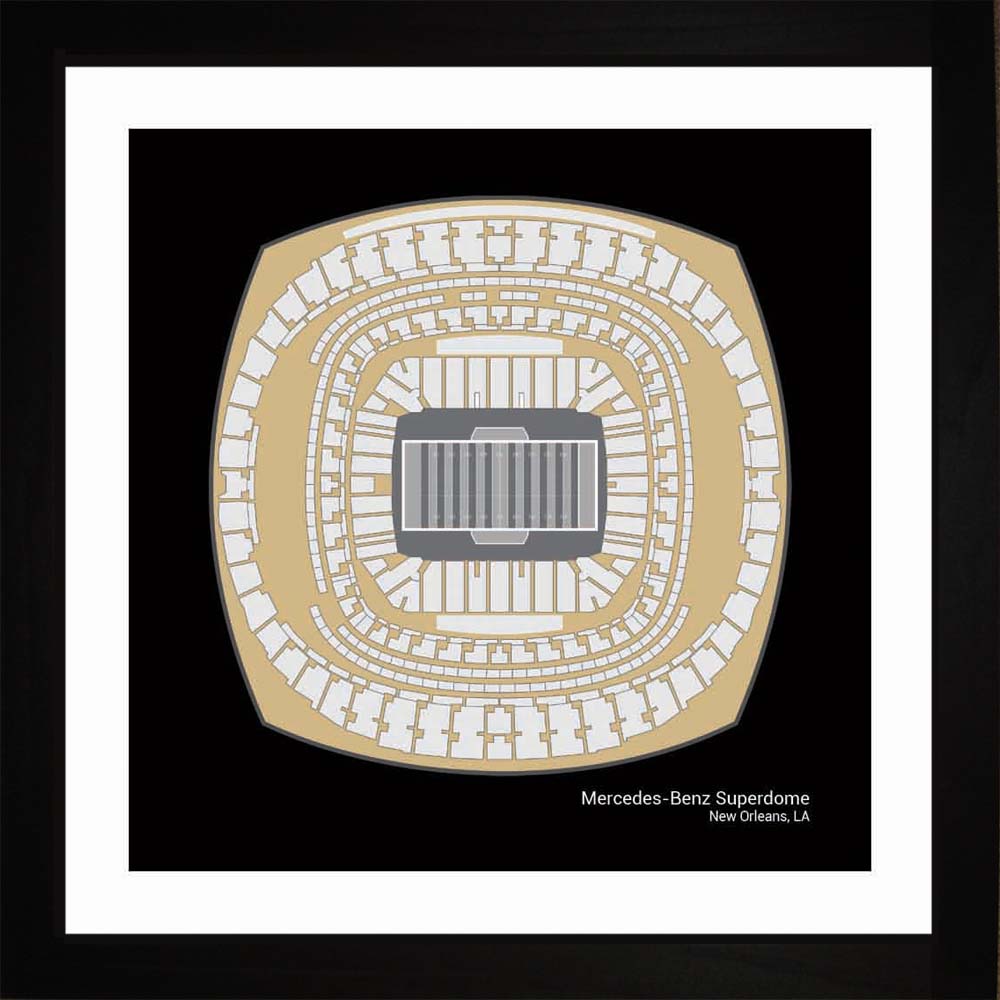 New Orleans Saints Mercedes-Benz Superdome Stadium Print Art Gift Wall Art