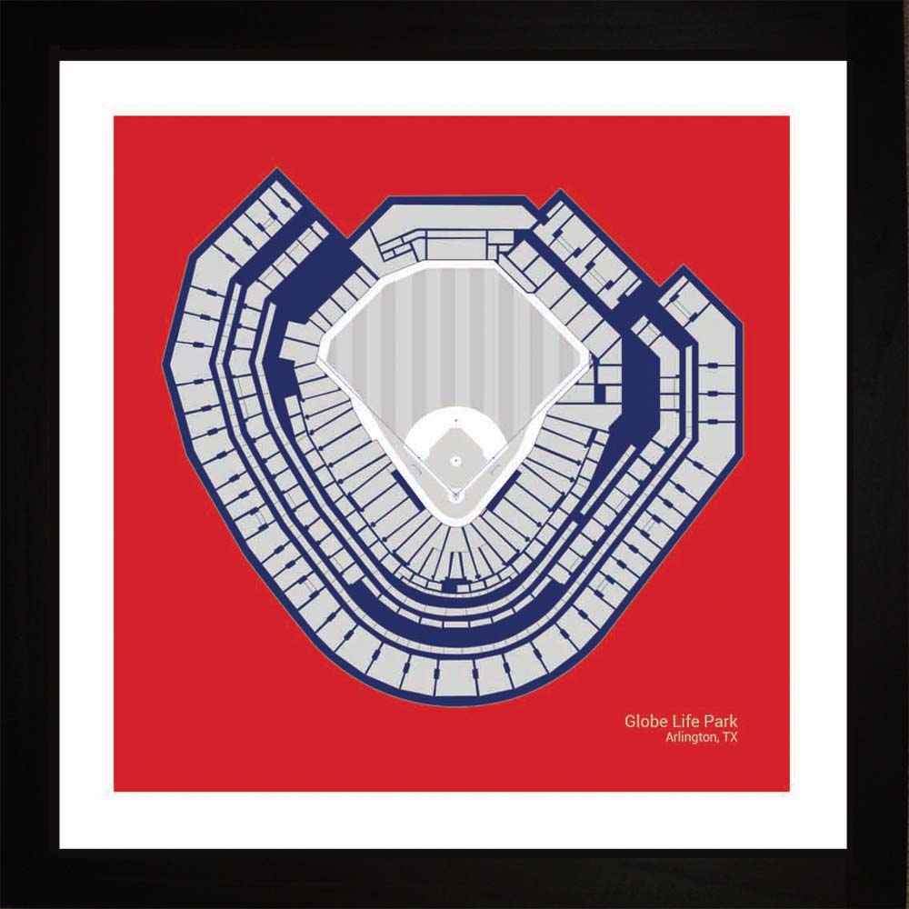 Texas Rangers Globe Life Park Stadium Print Art Gift Wall Art